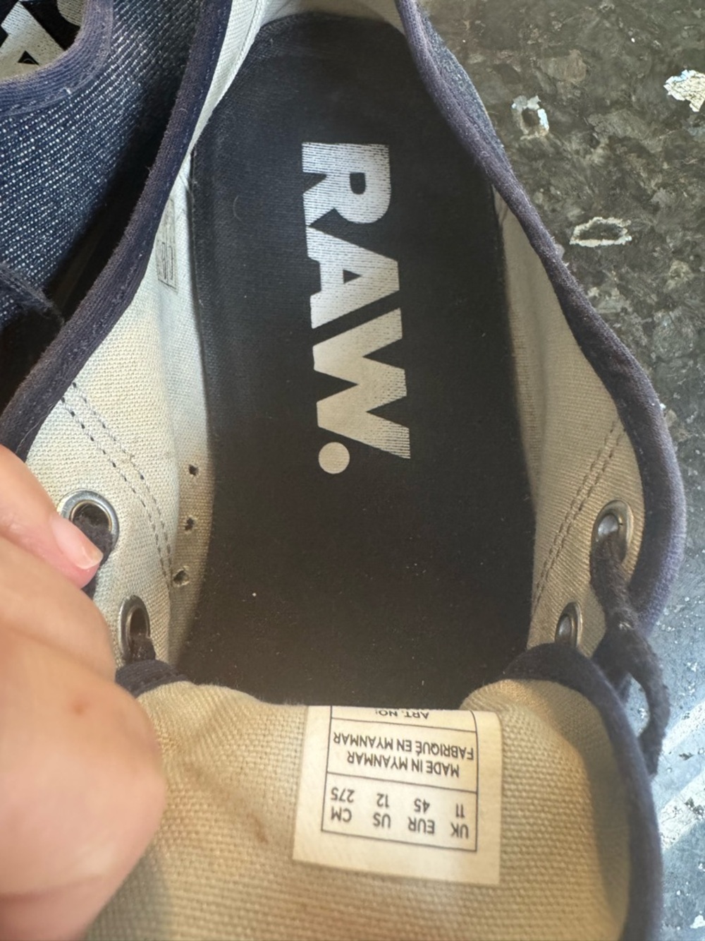 G-Star Navy Canvas Low-Top Sneakers with Gum Sole - Picture 15 of 16